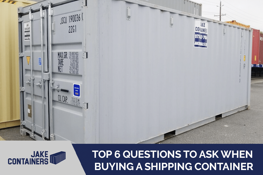 Cover image reading "Top questions to ask when buying a container"